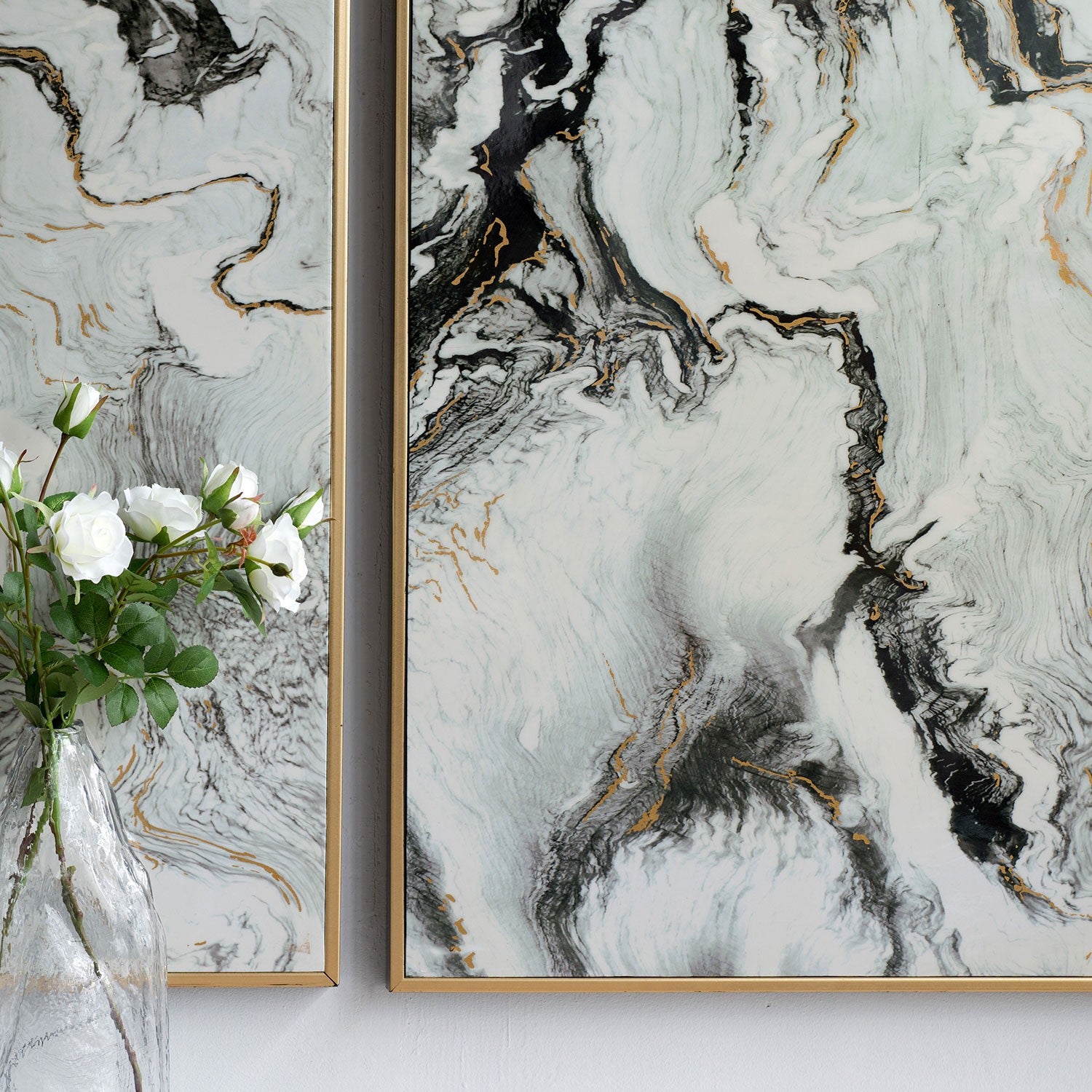 Set of Two White Framed Art By Homeroots | Wall Decor | Modishstore - 5