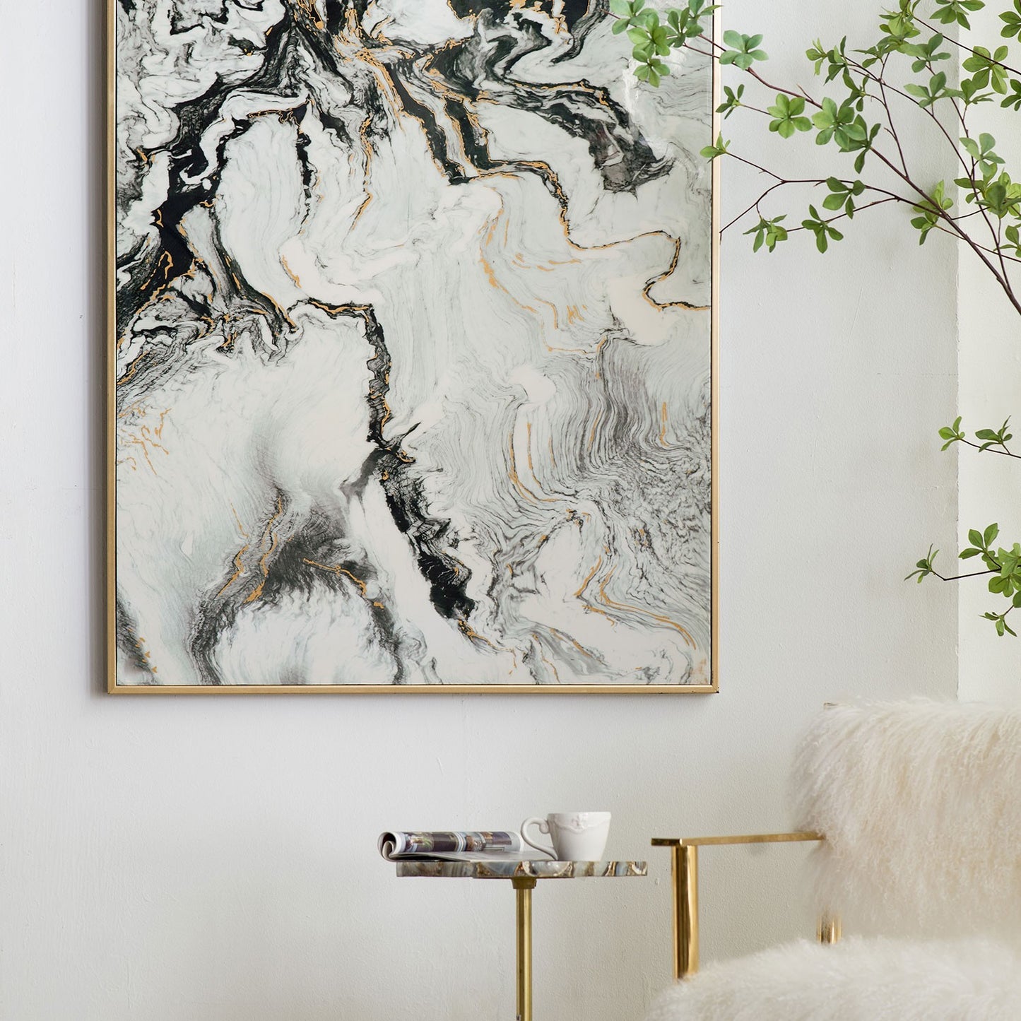 Set of Two White Framed Art By Homeroots | Wall Decor | Modishstore - 7