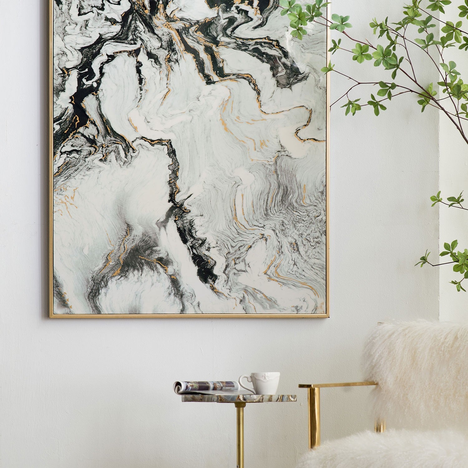 Set of Two White Framed Art By Homeroots | Wall Decor | Modishstore - 7