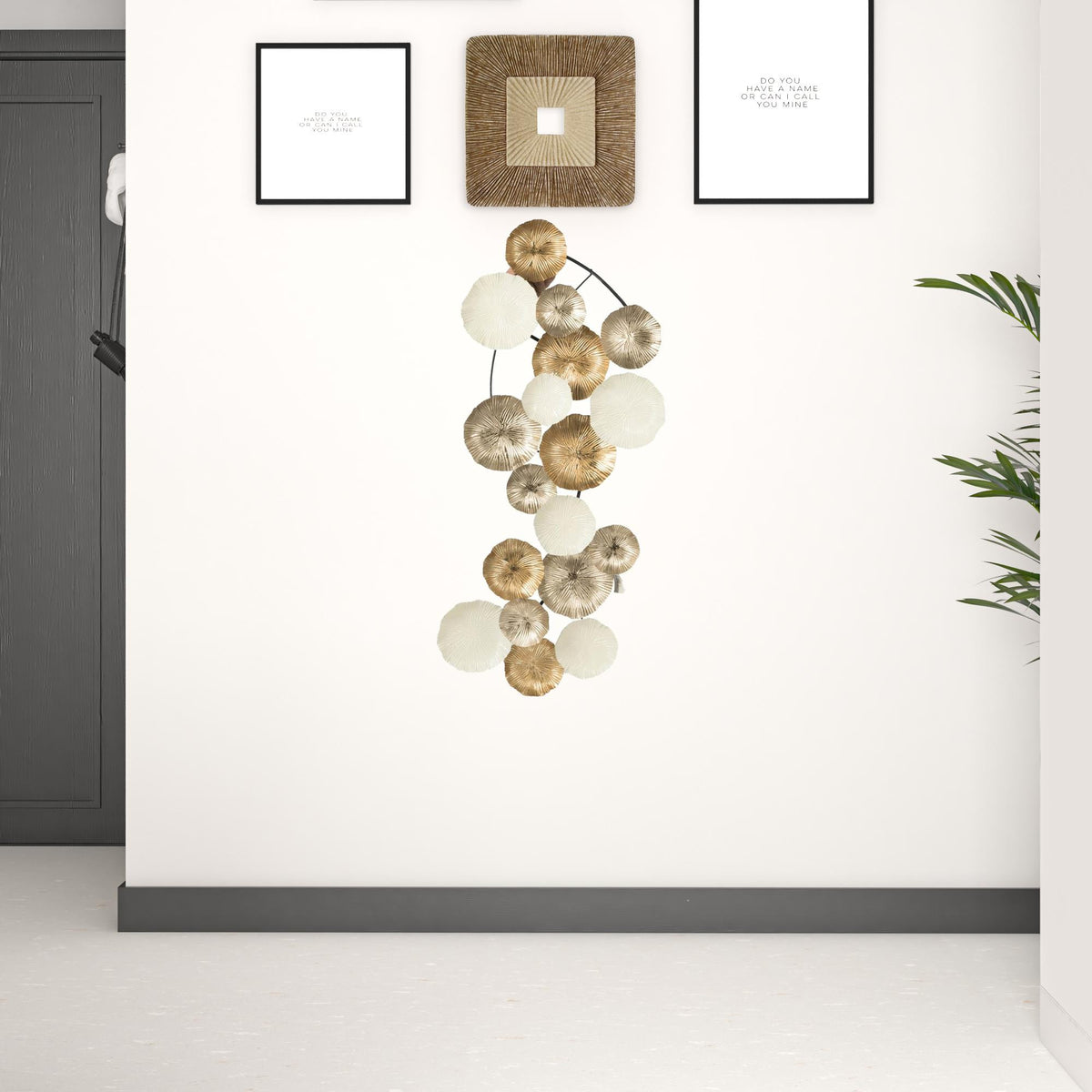 White Metal Novelty Hanging Dimensional Sculpture By Homeroots | Wall Decor | Modishstore - 2