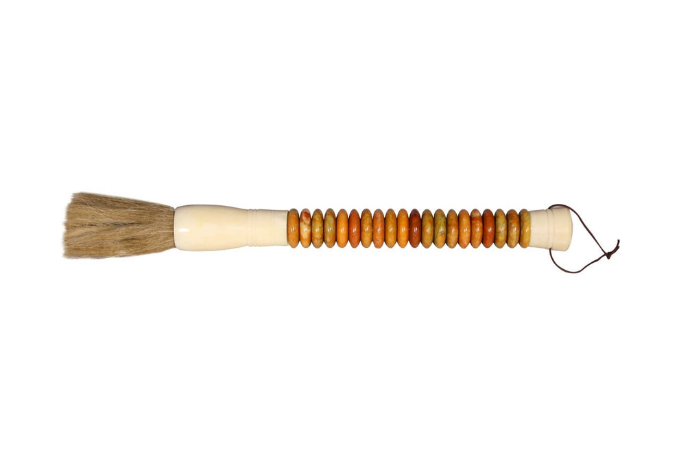 Yellow And Brown Jade Abacus Disc Decorative Calligraphy Brush By Homeroots | Wall Decor | Modishstore - 2