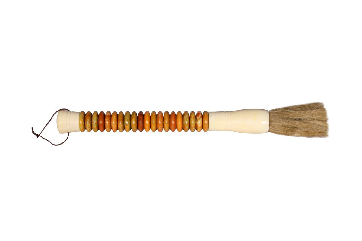 Yellow And Brown Jade Abacus Disc Decorative Calligraphy Brush By Homeroots | Wall Decor | Modishstore - 1