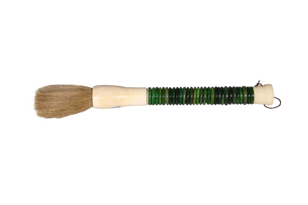 Green Jade Abacus Disc Decorative Calligraphy Brush By Homeroots | Wall Decor | Modishstore - 1