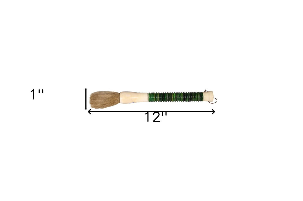 Green Jade Abacus Disc Decorative Calligraphy Brush By Homeroots | Wall Decor | Modishstore - 4