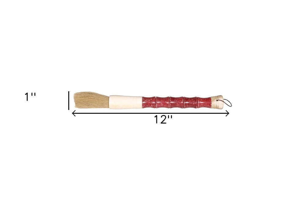 Red Spotted Jade Faux Bamboo Decorative Calligraphy Brush By Homeroots | Wall Decor | Modishstore - 5