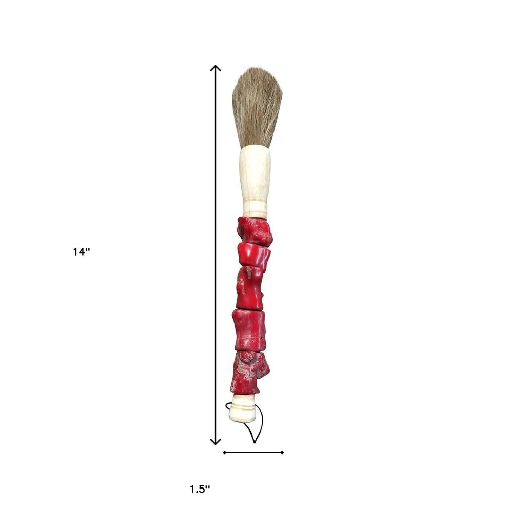 Red Chunky Coral Decorative Calligraphy Brush By Homeroots | Wall Decor | Modishstore - 5