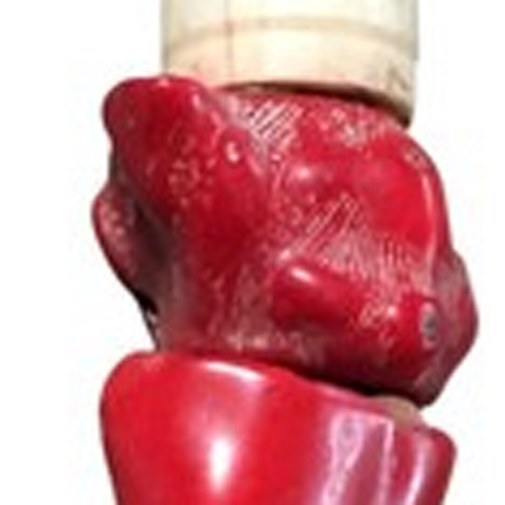 Red Chunky Coral Decorative Calligraphy Brush By Homeroots | Wall Decor | Modishstore - 3