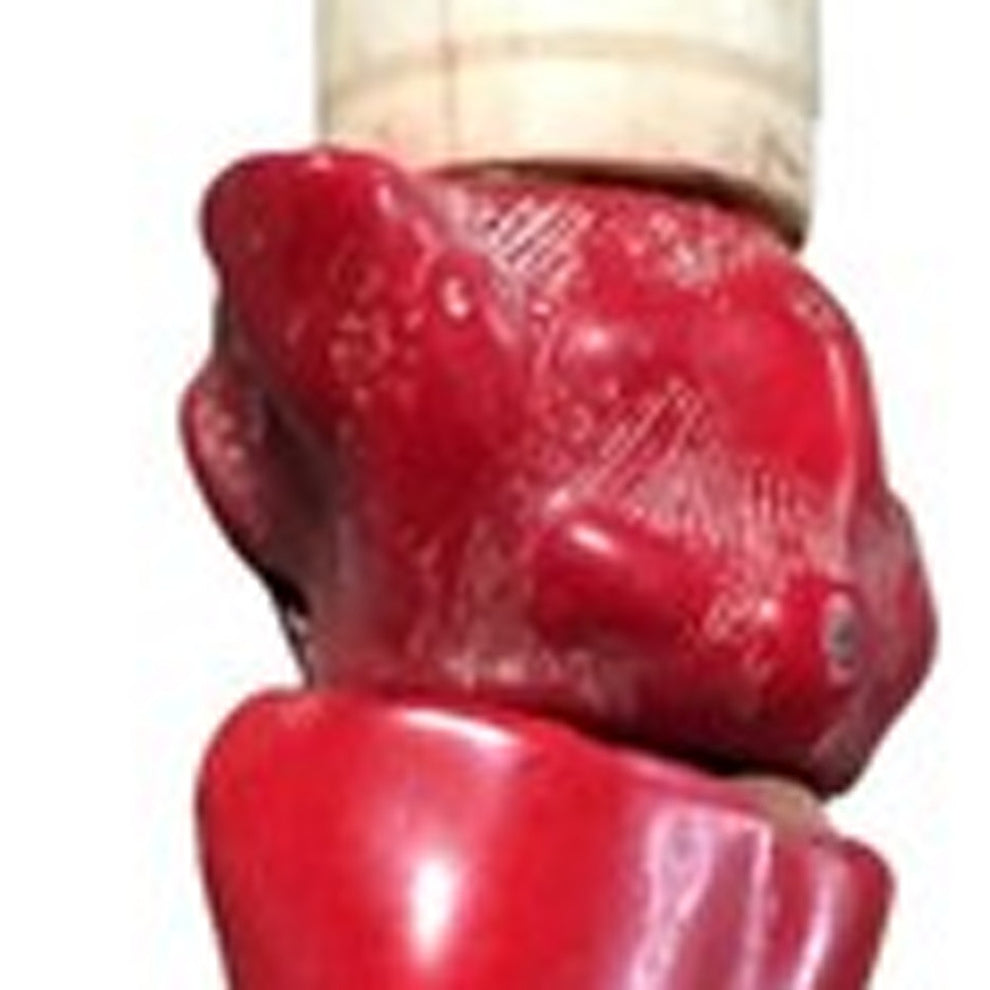 Red Chunky Coral Decorative Calligraphy Brush By Homeroots | Wall Decor | Modishstore - 3