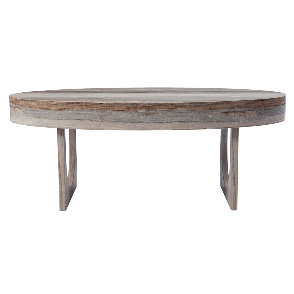 Brown Solid Manufactured Wood Oval Coffee Table By Homeroots | Coffee Tables | Modishstore - 7