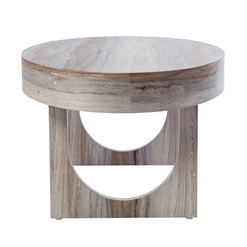 Brown Solid Manufactured Wood Oval Coffee Table By Homeroots | Coffee Tables | Modishstore - 3