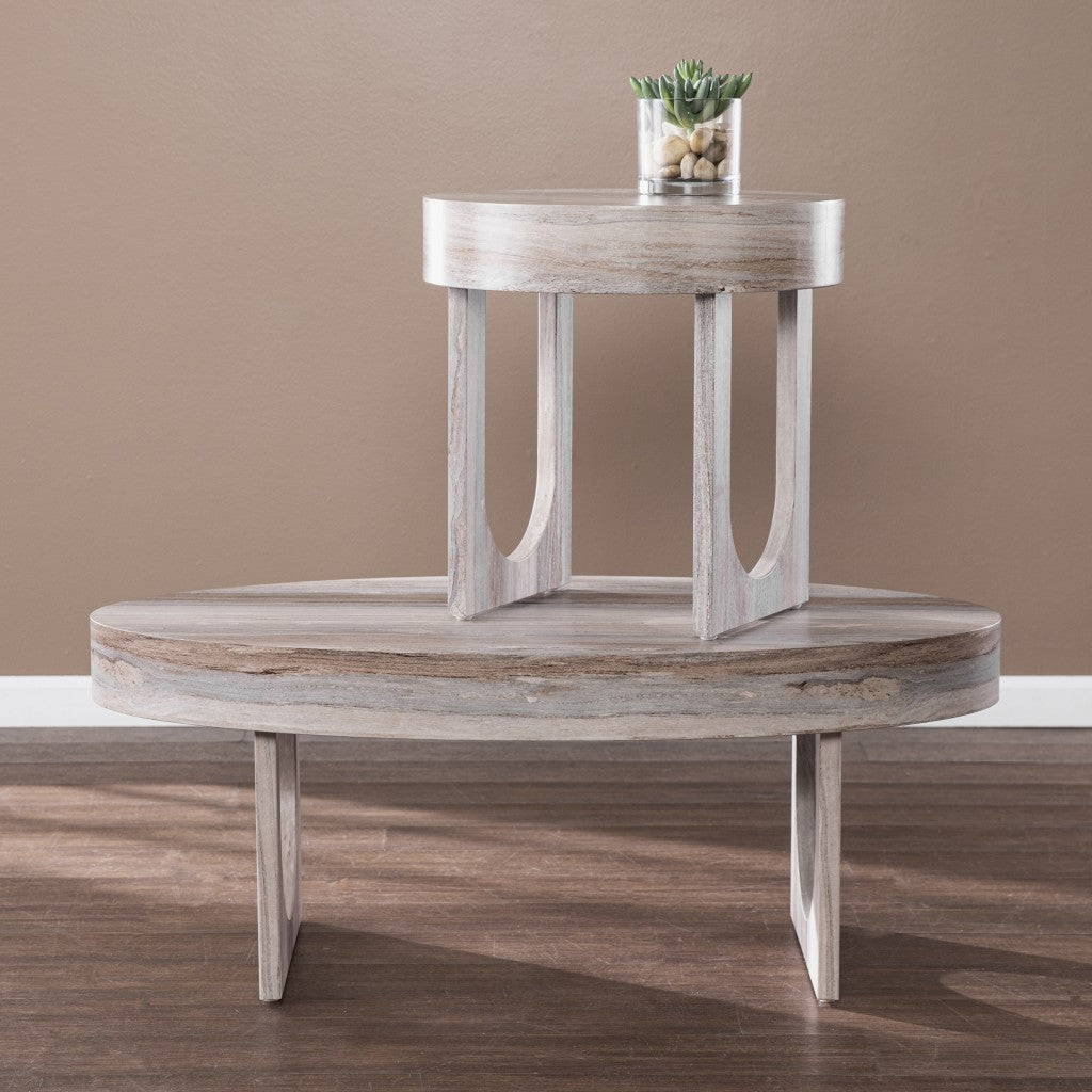 Brown Solid Manufactured Wood Oval Coffee Table By Homeroots | Coffee Tables | Modishstore - 8