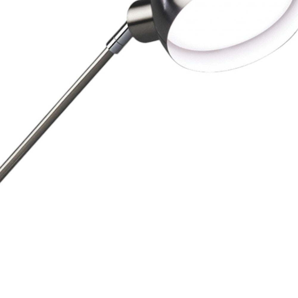 Nickel Metal Adjustable Swing Arm LED Desk Lamp With USB By Homeroots | Table Lamps | Modishstore - 2