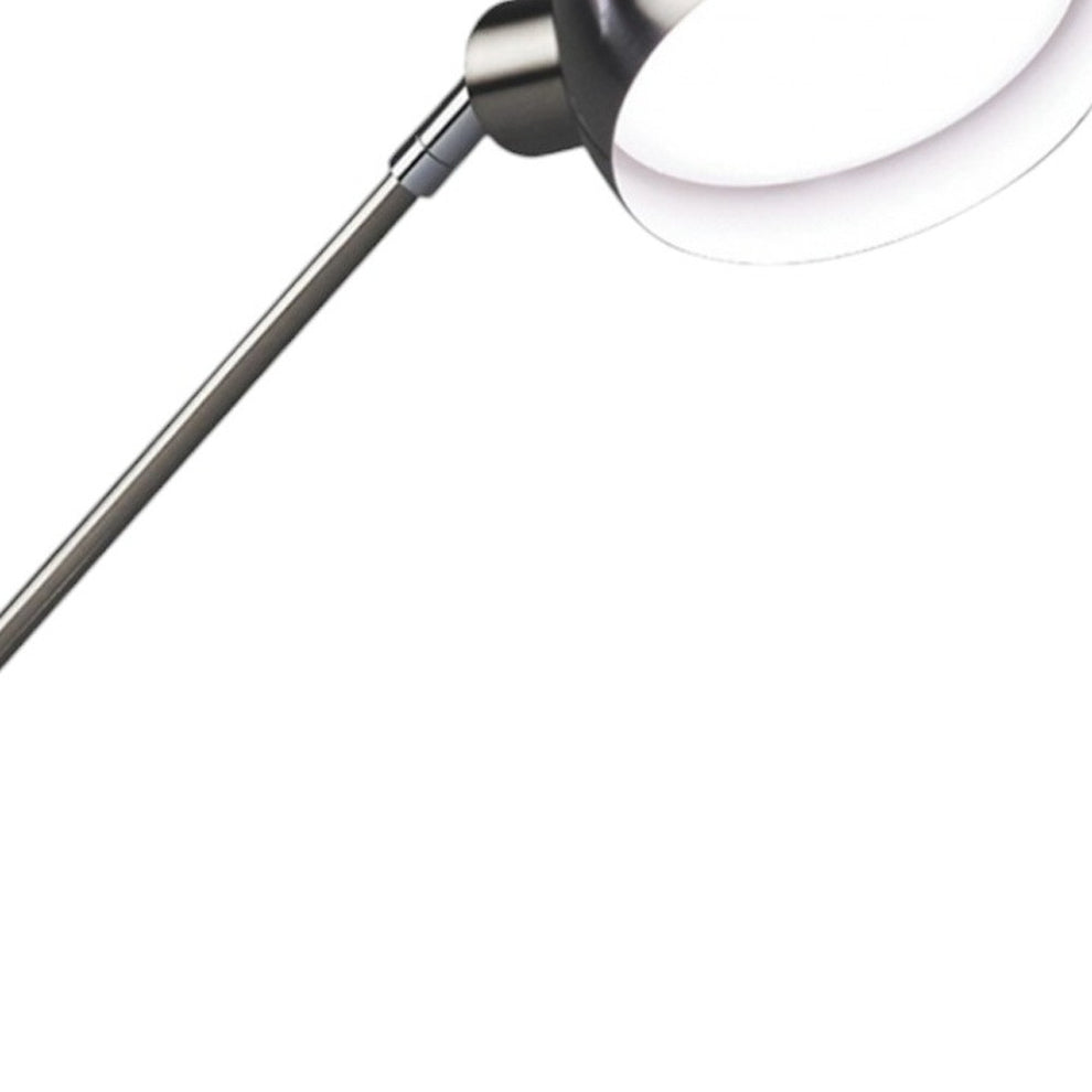 Nickel Metal Adjustable Swing Arm LED Desk Lamp With USB By Homeroots | Table Lamps | Modishstore - 2