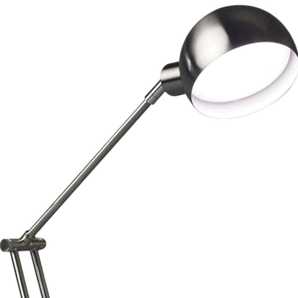 Nickel Metal Adjustable Swing Arm LED Desk Lamp With USB By Homeroots | Table Lamps | Modishstore - 3
