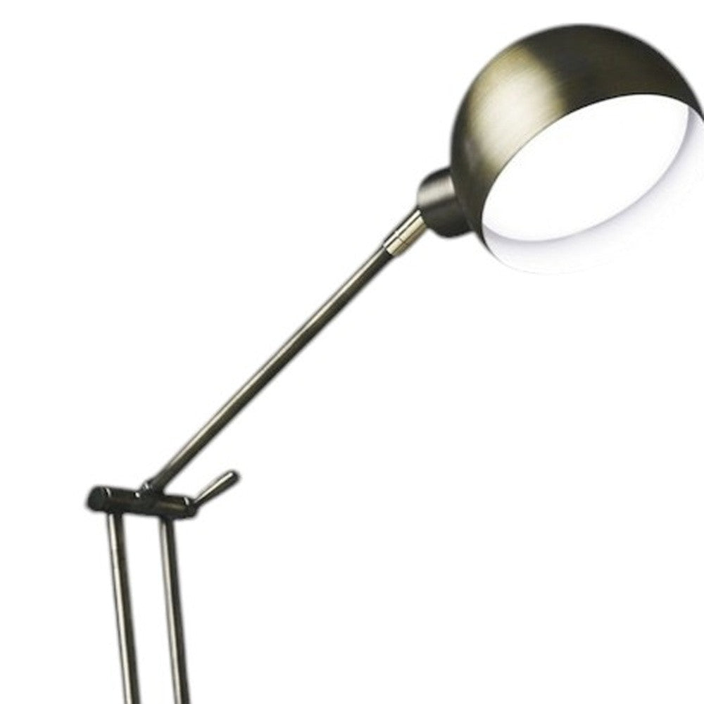 Antiqued Bronze Adjustable Swing Arm Desk Lamp USB With Antiqued Bronze Shade By Homeroots | Table Lamps | Modishstore - 3