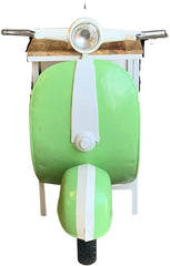 Green And White Novelty Scooter Open Cabinet with Two Shelves By Homeroots