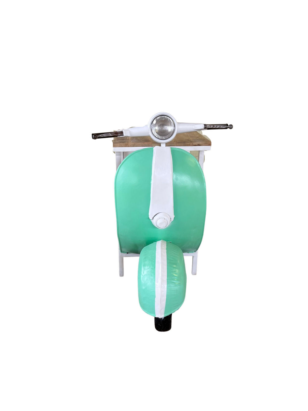 Green And White Novelty Scooter Open Cabinet with Two Shelves By Homeroots | Cabinets | Modishstore - 2