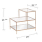 Gold And Clear Glass Tiered Rectangular End Table By Homeroots | End Tables | Modishstore - 7