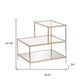 Gold And Clear Glass Tiered Rectangular End Table By Homeroots | End Tables | Modishstore - 6