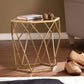 Gold And Reflective Glass Hexagon Mirrored End Table By Homeroots | End Tables | Modishstore - 3