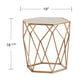 Gold And Reflective Glass Hexagon Mirrored End Table By Homeroots | End Tables | Modishstore - 5