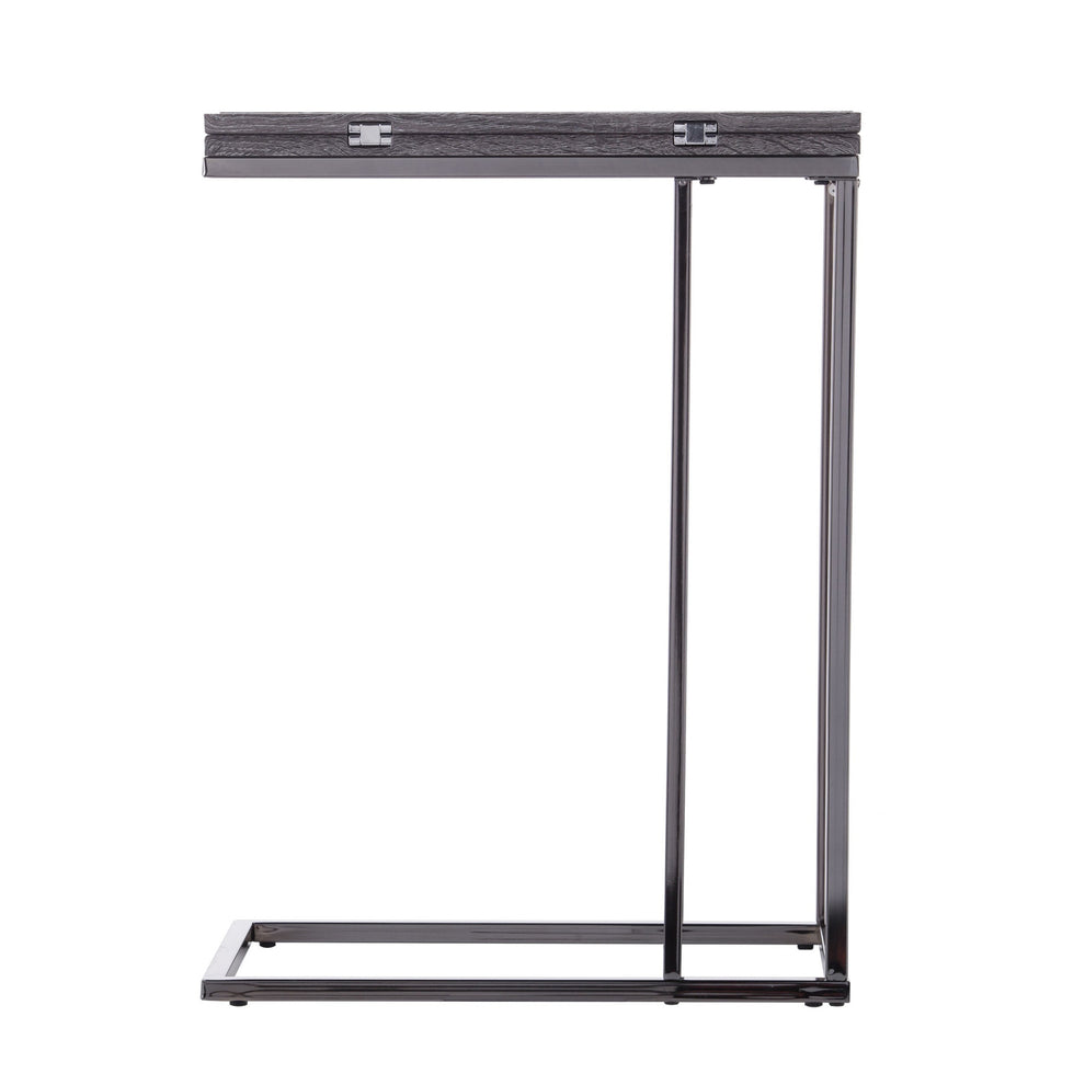 Silver And Gray Expandable Rectangular End Table By Homeroots | End Tables | Modishstore - 4