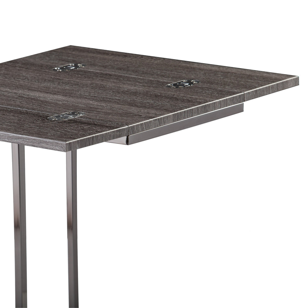 Silver And Gray Expandable Rectangular End Table By Homeroots | End Tables | Modishstore - 8