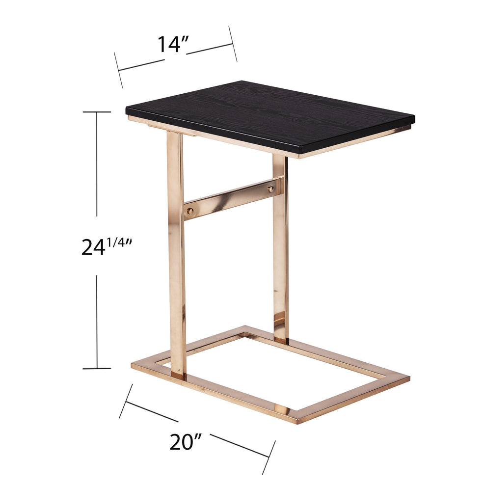 Gold And Black Contemporary Rectangular End Table By Homeroots | End Tables | Modishstore - 7
