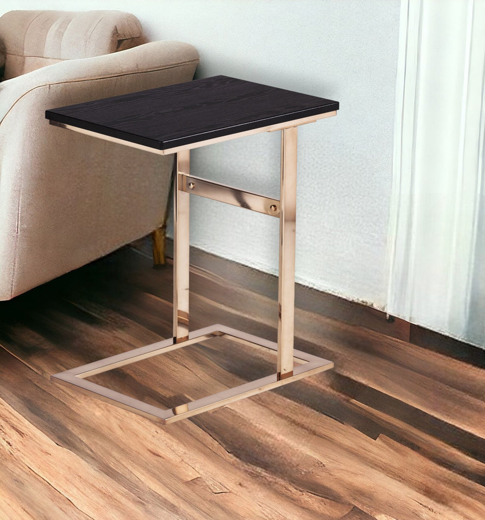 Gold And Black Contemporary Rectangular End Table By Homeroots | End Tables | Modishstore - 2