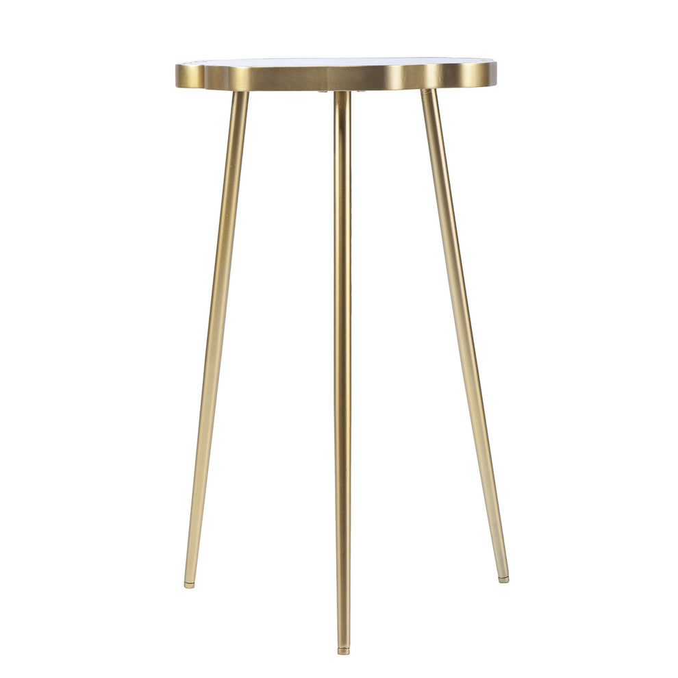 Gold And Shades Of Violet Faux Agate End Table By Homeroots | End Tables | Modishstore - 3