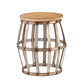 Silver And Natural Manufactured Wood Round End Table By Homeroots | End Tables | Modishstore - 1