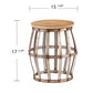 Silver And Natural Manufactured Wood Round End Table By Homeroots | End Tables | Modishstore - 2