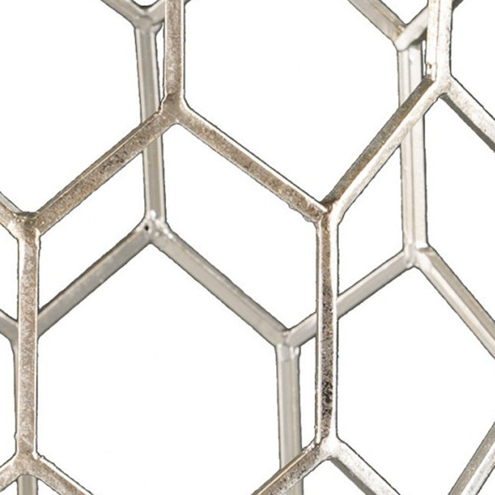 Antiqued Gold Honeycomb Hexagonal End Table By Homeroots | End Tables | Modishstore - 3