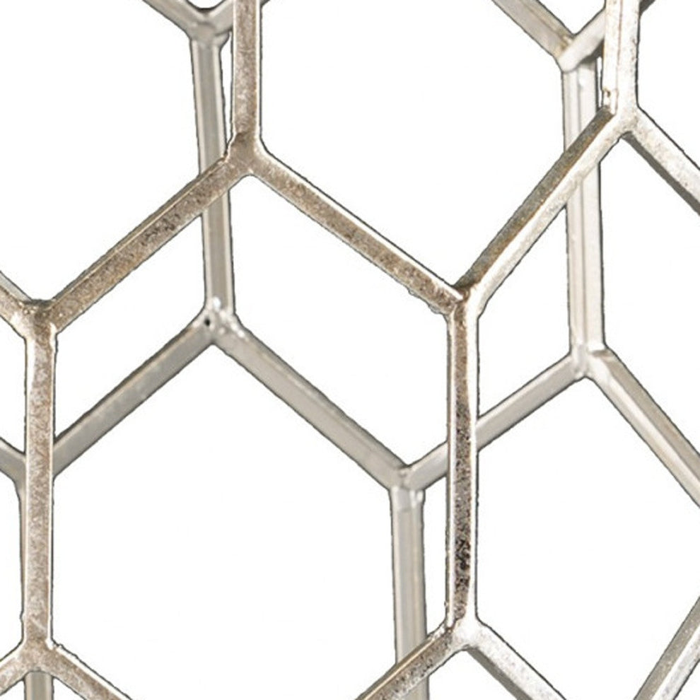 Antiqued Gold Honeycomb Hexagonal End Table By Homeroots | End Tables | Modishstore - 3