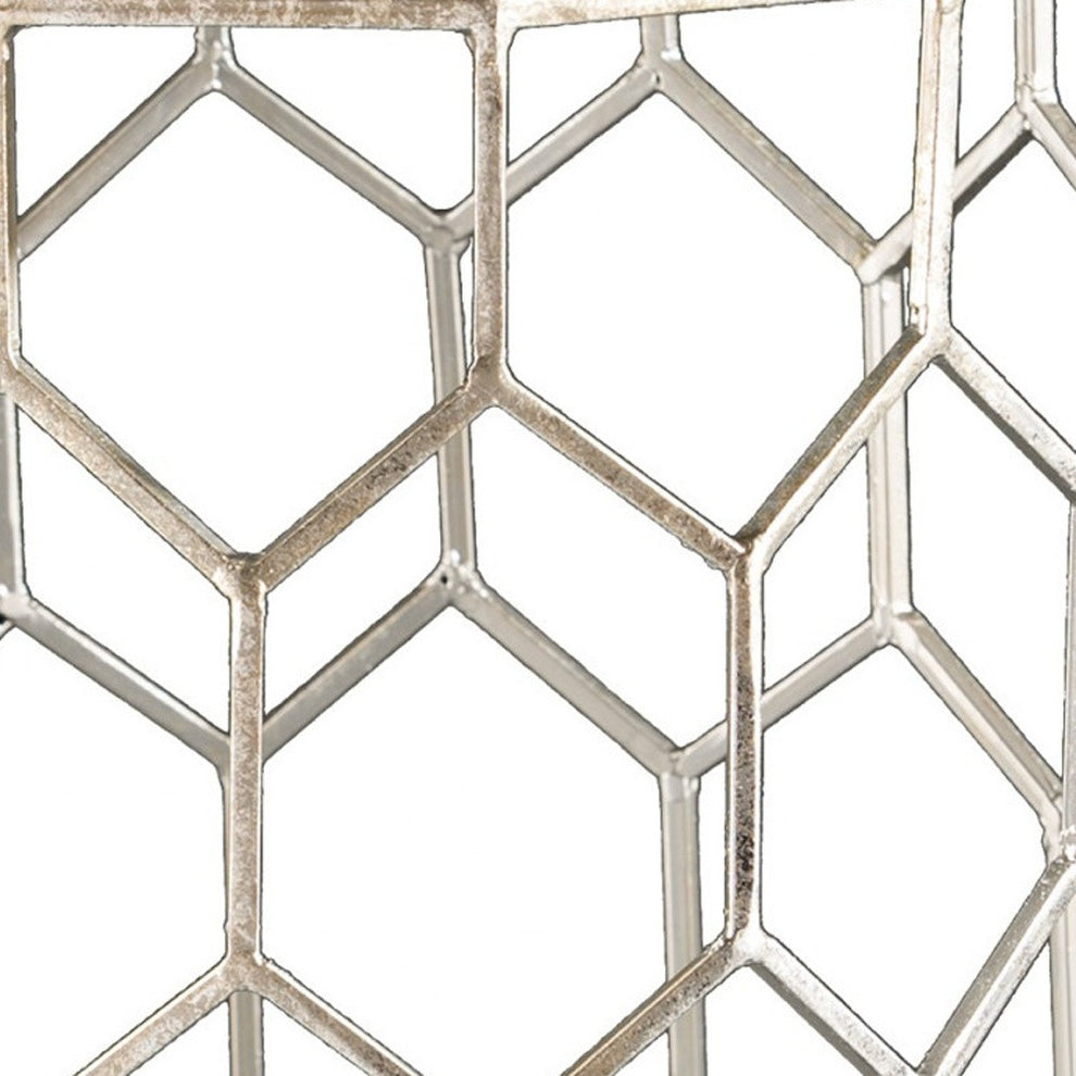 Antiqued Gold Honeycomb Hexagonal End Table By Homeroots | End Tables | Modishstore - 4
