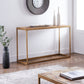 Natural and Brass Reclaimed Wood Frame Console Table By Homeroots | Console Tables | Modishstore - 6