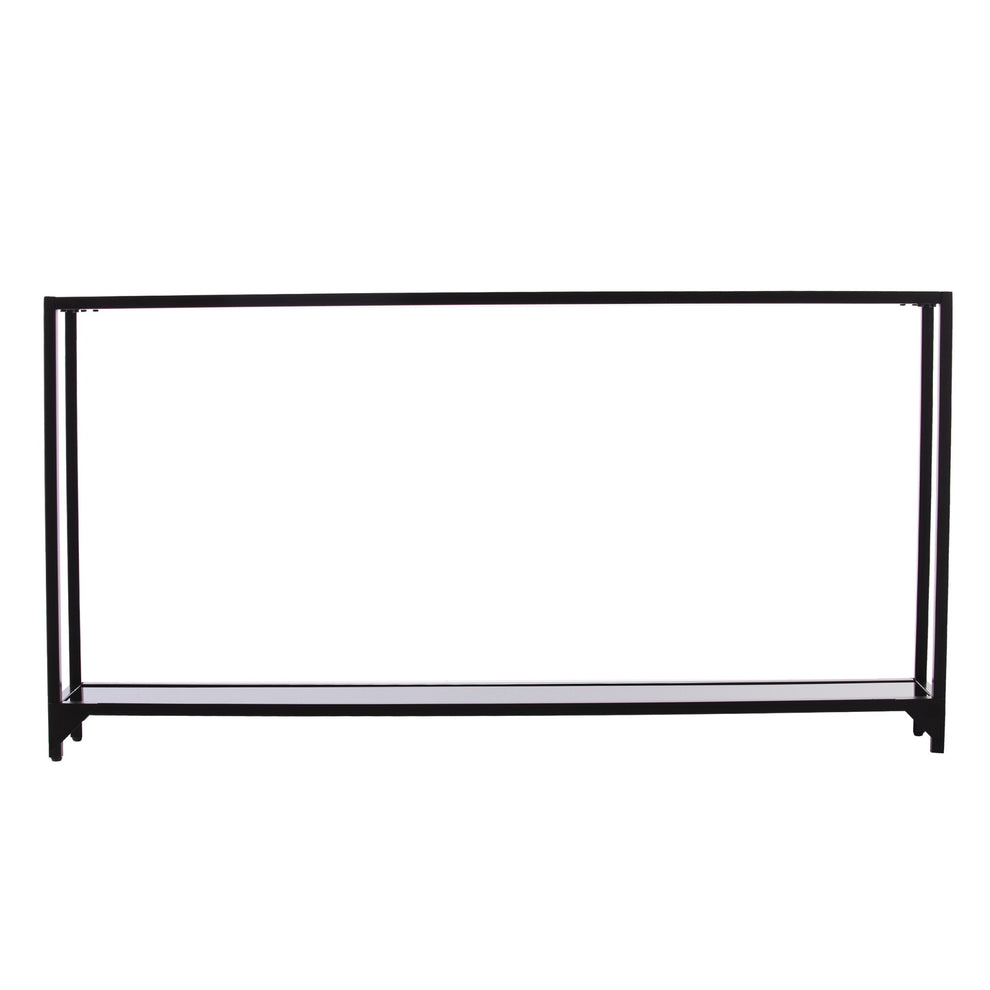 Clear and Black Glass Frame Console Table With Shelves By Homeroots | Console Tables | Modishstore - 2