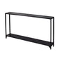 Clear and Black Glass Frame Console Table With Shelves By Homeroots | Console Tables | Modishstore - 5