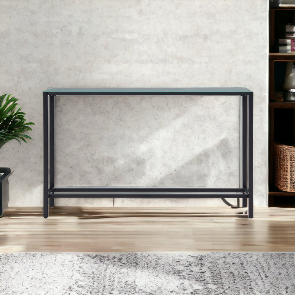 Black Mirrored Glass Console Table By Homeroots | Console Tables | Modishstore - 6