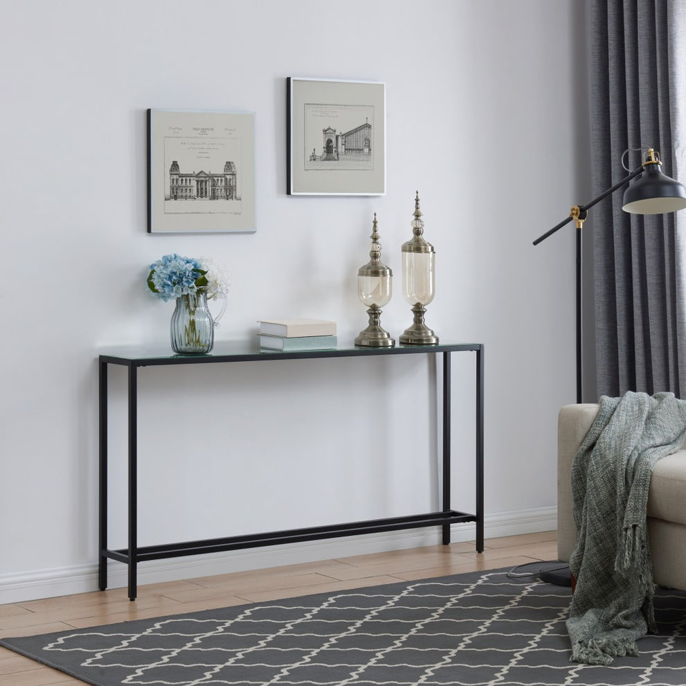 Black Mirrored Glass Console Table By Homeroots | Console Tables | Modishstore - 8