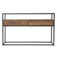 Clear and Black Glass Frame Console Table With Storage With Storage By Homeroots | Console Tables | Modishstore - 2