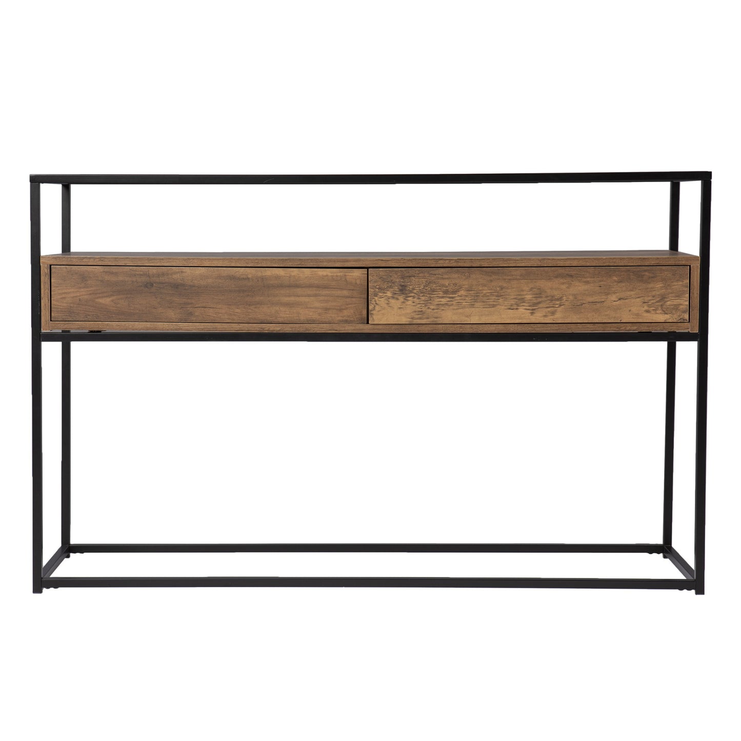 Clear and Black Glass Frame Console Table With Storage With Storage By Homeroots | Console Tables | Modishstore - 2