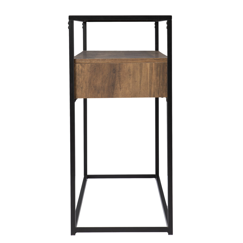 Clear and Black Glass Frame Console Table With Storage With Storage By Homeroots | Console Tables | Modishstore - 3