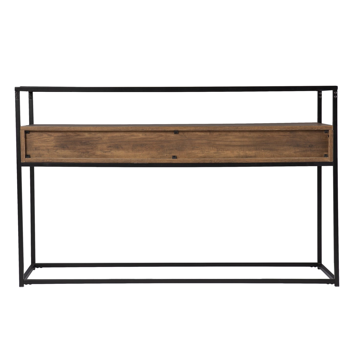 Clear and Black Glass Frame Console Table With Storage With Storage By Homeroots | Console Tables | Modishstore - 4