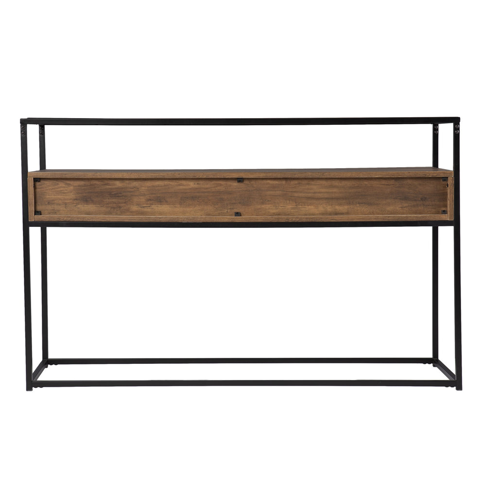 Clear and Black Glass Frame Console Table With Storage With Storage By Homeroots | Console Tables | Modishstore - 4