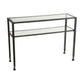 Clear and Black and Silver Glass Distressed Console Table With Storage By Homeroots | Console Tables | Modishstore - 1