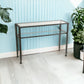 Clear and Black and Silver Glass Distressed Console Table With Storage By Homeroots | Console Tables | Modishstore - 2