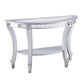 Silver Mirrored Glass Half Circle Console Table With Storage By Homeroots | Console Tables | Modishstore - 1