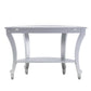 Silver Mirrored Glass Half Circle Console Table With Storage By Homeroots | Console Tables | Modishstore - 5