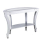Silver Mirrored Glass Half Circle Console Table With Storage By Homeroots | Console Tables | Modishstore - 3